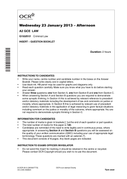 Question paper - Unit G153/01 - Criminal law