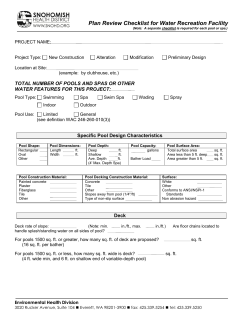 Plan Review Checklist for Water Recreation Facility