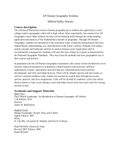 AP Human Geography Syllabus Milford Public Schools Course