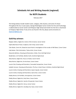 Scholastic Art and Writing Awards (regional) for BCPS Students