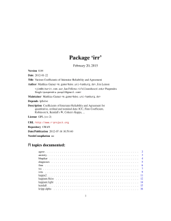 Package `irr`
