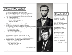 O Captain! My Captain! Elegy for J.F.K.