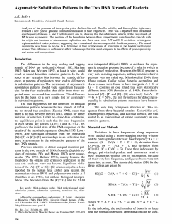 Asymmetric Substitution Patterns in the Two DNA Strands of Bacteria