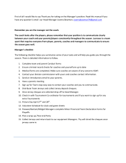 2016 NDLA Manager`s Manual - Nanaimo District Lacrosse