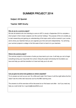 summer project 2014 - Lowestoft Sixth Form College