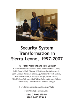 Security System Transformation in Sierra Leone, 1997-2007
