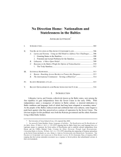 No Direction Home: Nationalism and Statelessness in the Baltics