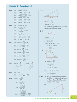 Chapter 21: Trigonometry