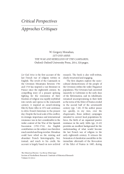 Critical Perspectives Approches Critiques