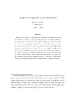Indigenous Origins of Colonial Institutions