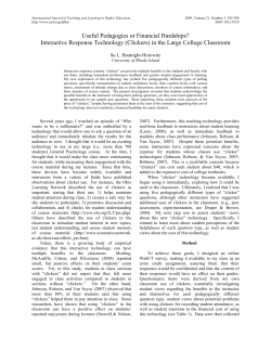 Useful Pedagogies or Financial Hardships?