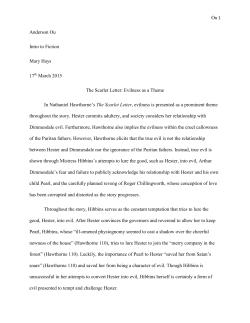 Ou 1 Anderson Ou Intro to Fiction Mary Hays 17th March 2015 The