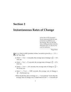 Section 2 Instantaneous Rates of Change