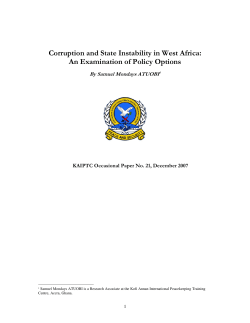 Corruption and State Instability in West Africa: An