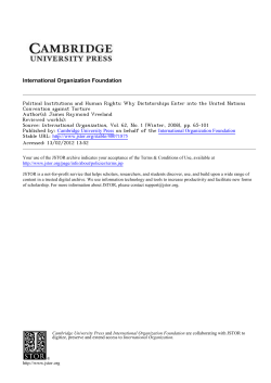 Political Institutions and Human Rights: Why Dictatorships Enter into