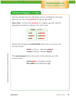 Preterite of Regular
