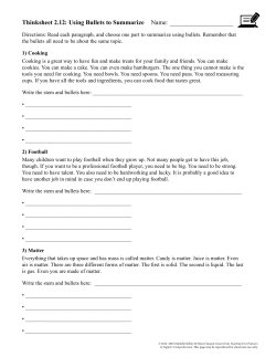 Thinksheet 2.12: Using Bullets to Summarize