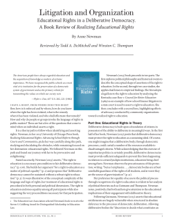 Educational Rights in a Deliberative Democracy. A Book Review of