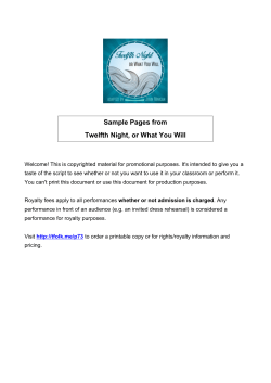 Sample Pages from Twelfth Night, or What You Will