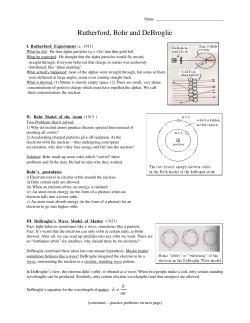 Rutherford, Bohr and DeBroglie