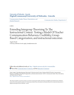 Extending Intergroup Theorizing To The Instructional Context
