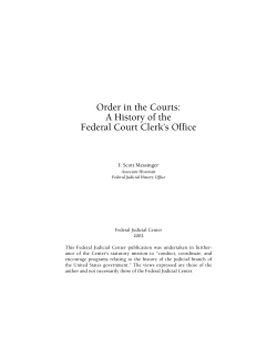 Order in the Courts: A History of the Federal Court