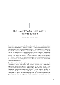 The New Pacific Diplomacy - ANU Press