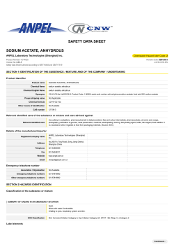 SAFETY DATA SHEET SODIUM ACETATE, ANHYDROUS