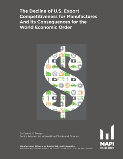 The Decline of U.S. Export Competitiveness for Manufactures And Its