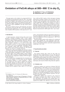 Oxidation of FeCrAl alloys at 500-900&deg;C in dry O2