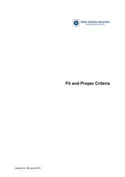 Fit and Proper Criteria