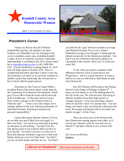 Mar 2014 Voice - Kendall County Area Democratic Women