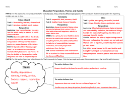 character perspective, theme, plotline answers