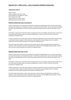 10.3 Junior Tackling Rules