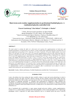 Creatine as supplement in professional football