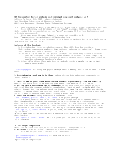 R20&mdash;Exploratory Factor analysis and principal component analysis