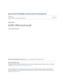 GATT 1994: Fool`s Goal? - St. John`s Law Scholarship Repository