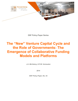 The &ldquo;New&rdquo; Venture Capital Cycle and the Role of Governments