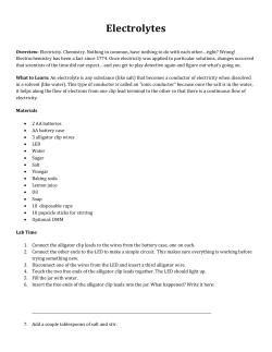 Electrolytes - Science Learning Space