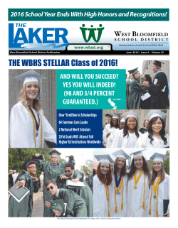 Laker June 2016 - West Bloomfield School District
