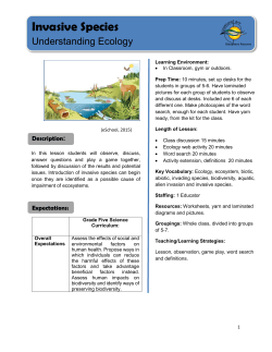 Grade 5: Water Ecology - Georgian Bay Biosphere Reserve