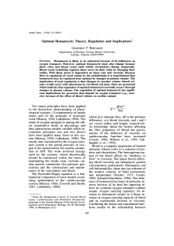 Optimal Hematocrit: Theory, Regulation and