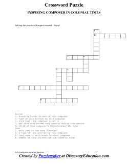 Crossword Puzzle - Virginia Chamber Orchestra
