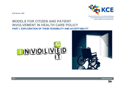 models for citizen and patient involvement in health care policy
