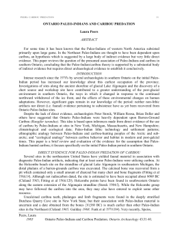 ONTARIO PALEO-INDIANS AND CARIBOU PREDATION Laura