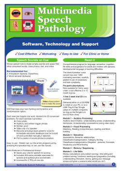 MMSP Catalog - Multimedia Speech Pathology