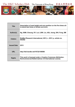 Title Association of seat height and arm position on the five times sit
