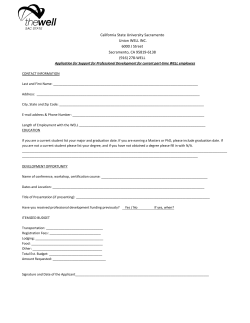 California State University Sacramento Union WELL INC. 6000 J