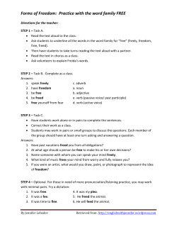Forms of Freedom: Practice with the word family FREE