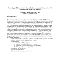 Chronological History of the Evidence for the Anomalous Nature of